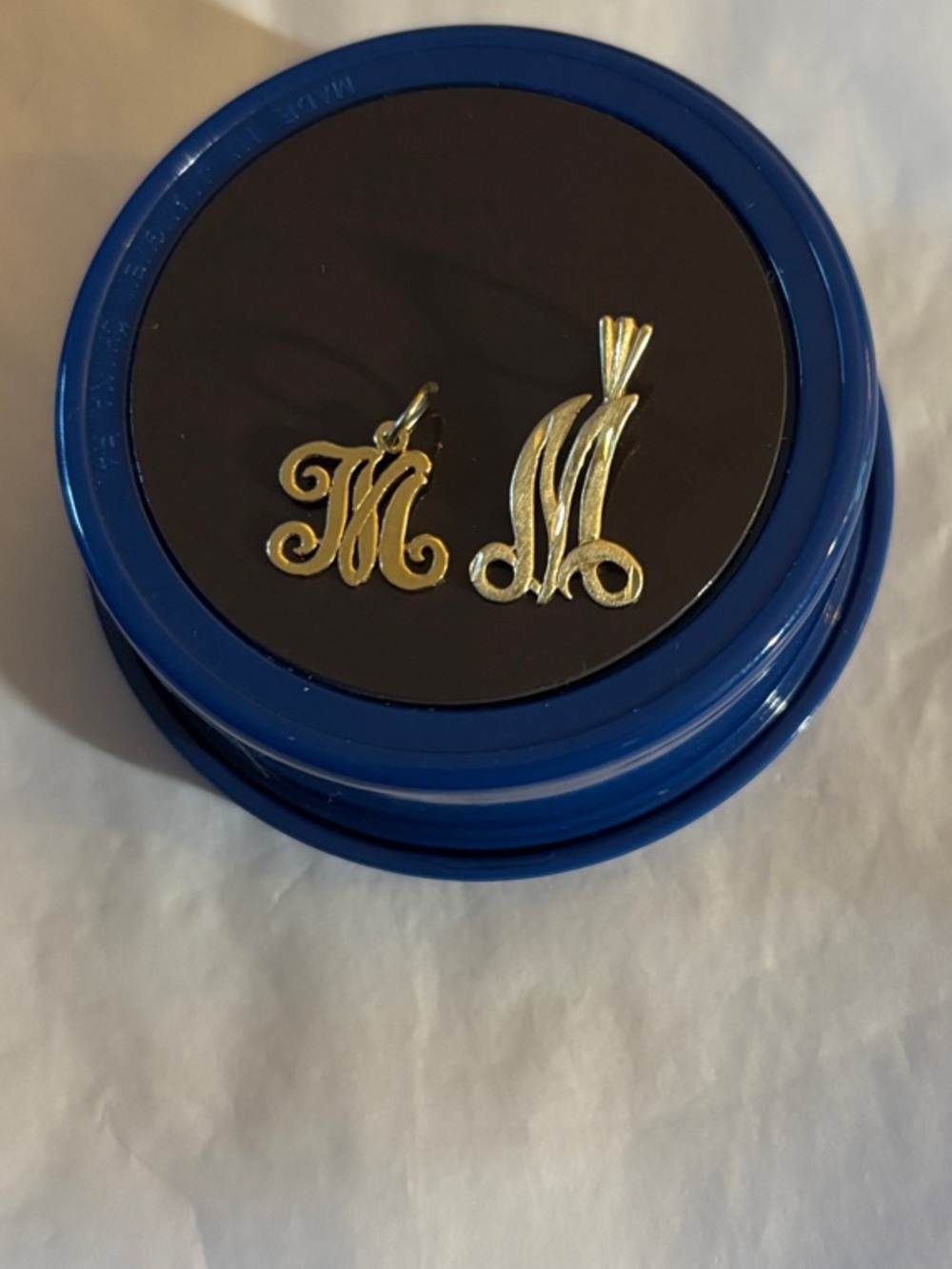Monogram M Initial 14k Pendant Charms (2)